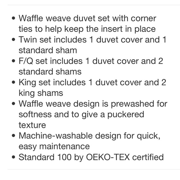 THRESHOLD NWT washed waffle weave duvet cover &sh set -wheat -full/queen - Picture 8 of 11